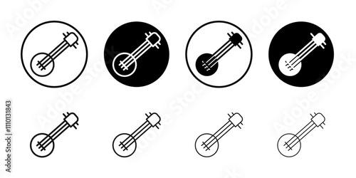 banjo icon Symbol mark in filled style