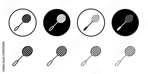 Badminton racquet icon Symbol mark in filled style
