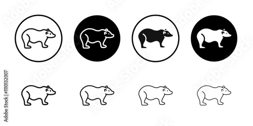 Bear icon Symbol mark in filled style