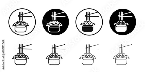 Bowl of Noodles with Chopsticks icon Symbol mark in filled style
