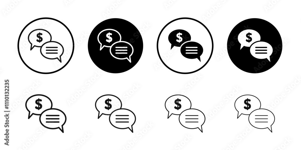 business money chat icon Symbol mark in filled style business money chat icon Symbol mark in filled style