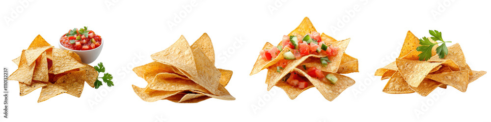 Nachos isolated on a white background. Collection PNG. Nachos isolated on a white background. Collection PNG.