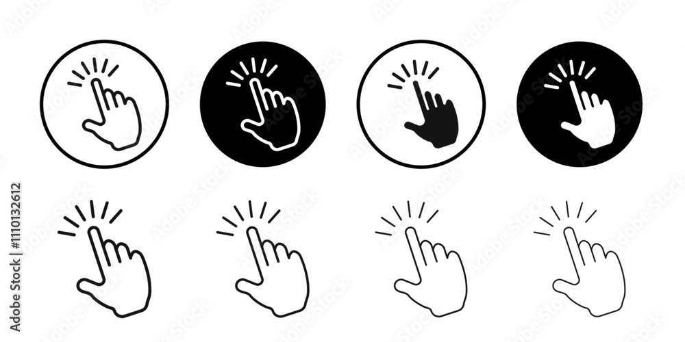Computer hand cursor click icon Symbol mark in filled style Computer hand cursor click icon Symbol mark in filled style