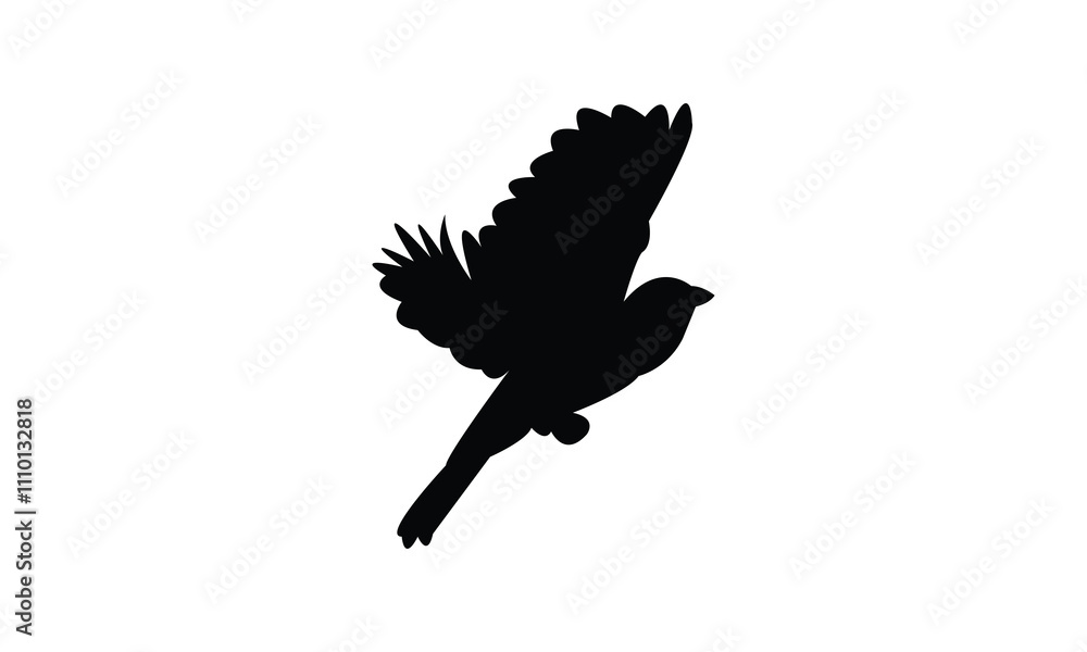 Obraz premium Flying Finches Bird Silhouette Design And Vector Illustration. 