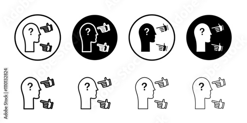 Criticism icon Symbol mark in filled style