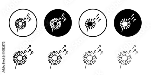dandelion icon Symbol mark in filled style