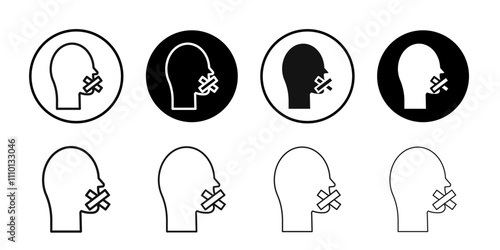 discrimination or censorship icon Symbol mark in filled style