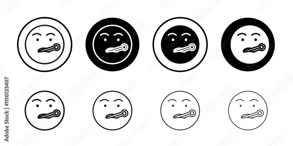 Face with thermometer emoji icon Symbol mark in filled style Face with thermometer emoji icon Symbol mark in filled style