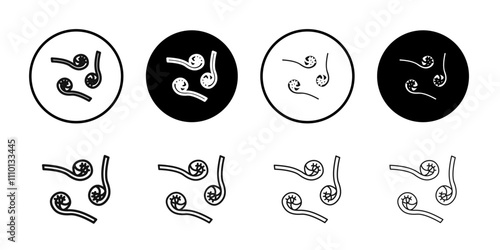 fiddleheads icon Symbol mark in filled style photo