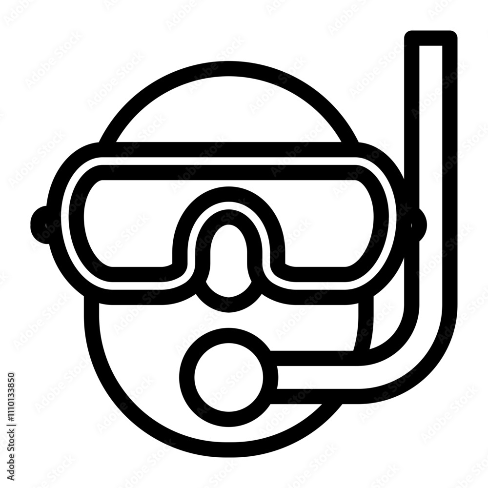 Snorkel Icon in outline Style. Line Art
Snorkel Icon in outline Style. Line Art