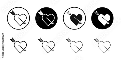 heart and arrow Amour icon Symbol mark in filled style