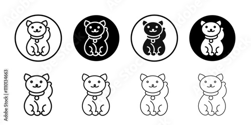 maneki neko doodle icon Symbol mark in filled style