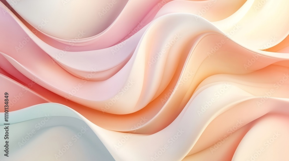 A minimalist 3D background with smooth, flowing abstract shapes in soft pastels, gracefully curving and bending A minimalist 3D background with smooth, flowing abstract shapes in soft pastels, gracefully curving and bending
