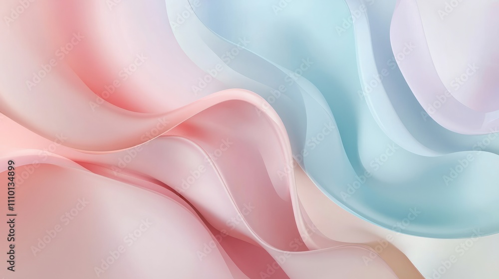 A minimalist 3D background with smooth, flowing abstract shapes in soft pastels, gracefully curving and bending A minimalist 3D background with smooth, flowing abstract shapes in soft pastels, gracefully curving and bending