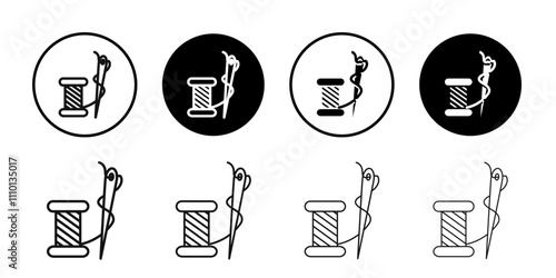 Needle, threads icon Symbol mark in filled style