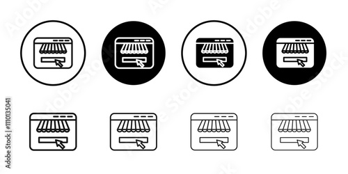Online fabric shop line icon Symbol mark in filled style
