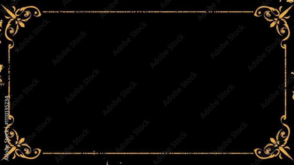 Fototapeta premium Abstract grunge texture frame border on black backdrop, design, retro, texture