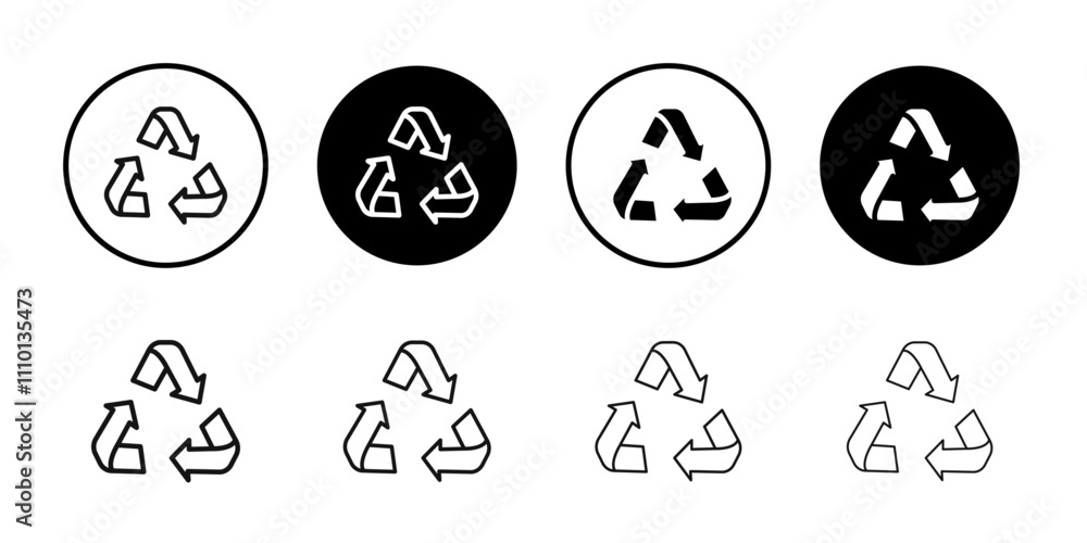 Recycle icon Symbol mark in filled style Recycle icon Symbol mark in filled style
