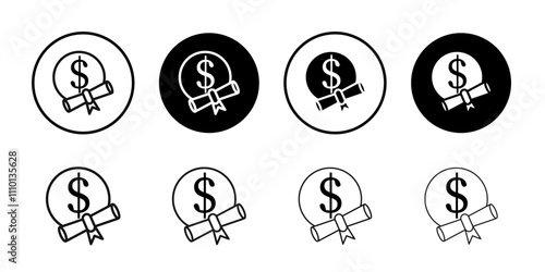 Scholarship icon Symbol mark in filled style