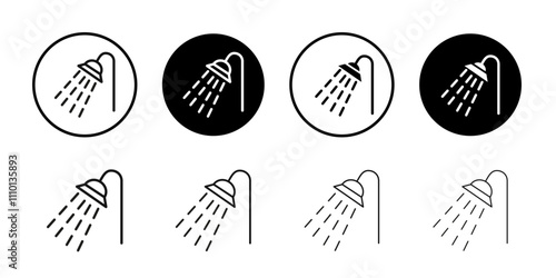 Shower icon Symbol mark in filled style