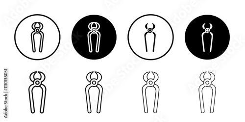Steel nippers tool icon Symbol mark in filled style