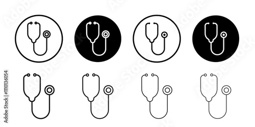 stethoscope icon Symbol mark in filled style