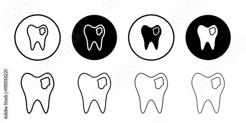 Tooth with caries icon Symbol mark in filled style