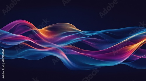 A dynamic visual of colorful abstract waves flowing together to create a cohesive, vibrant ocean on a clean, dark background