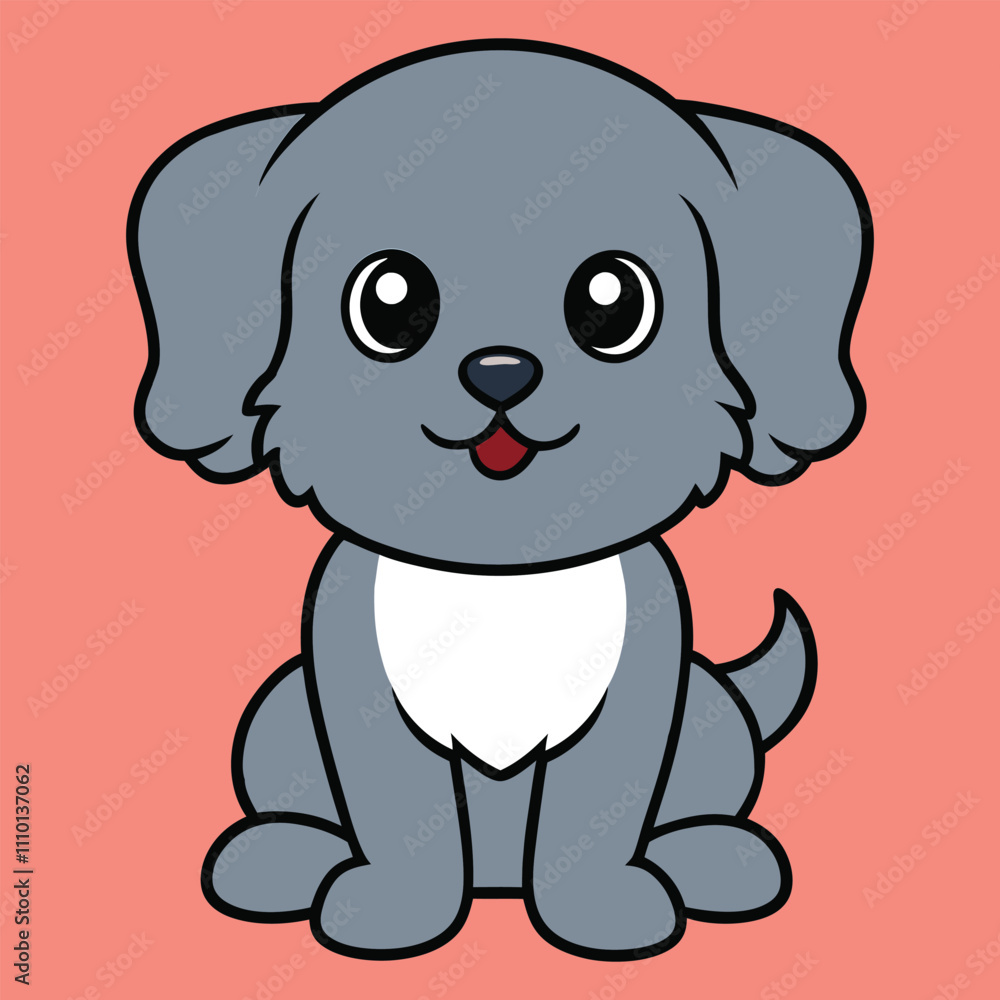 Obraz premium Cute Baby Cartoon Pekehund Dog Sitting Vector Illustration Design 