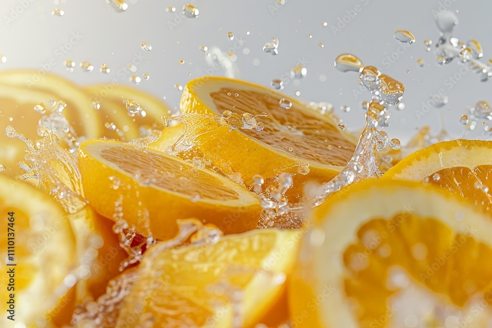 Water Splashing on Fresh Oranges Water Splashing on Fresh Oranges