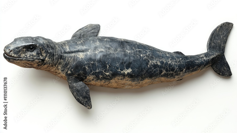 Naklejka premium A model of a prehistoric marine reptile resembling a large, aquatic creature.