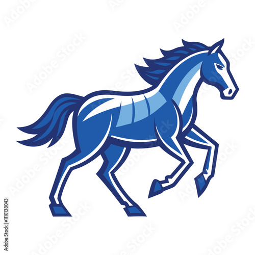 A running horse blueprint style vector 