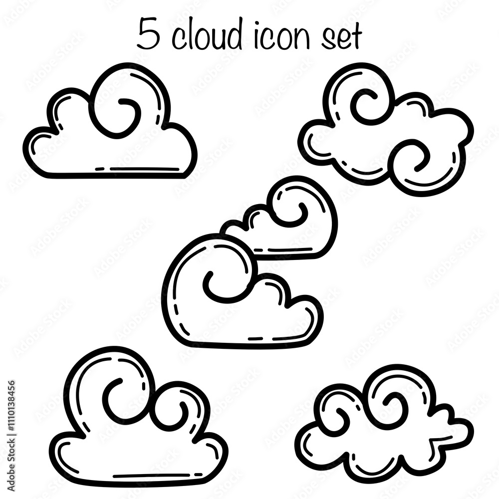 5 cloud icon set 5 cloud icon set
