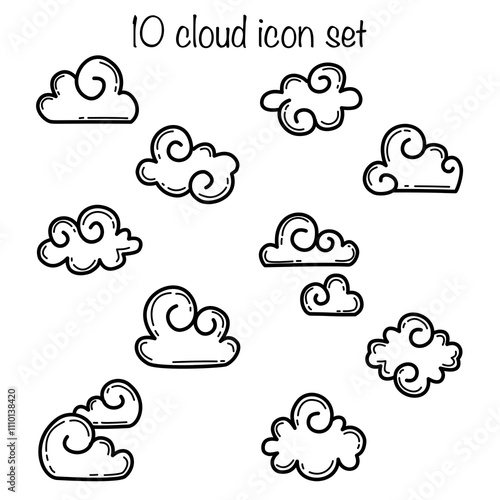 10 cloud icon set