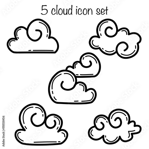 5 cloud icon set