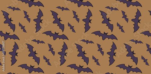 Halloween bats pattern . Bats illustration. Halloween background. Background. Bats minimal. Silhoutte 