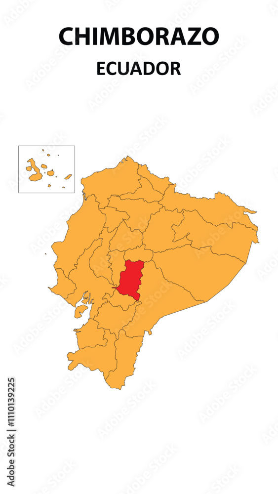 Obraz premium Chimborazo Map is highlighted on the Ecuador map with detailed state and region outlines.