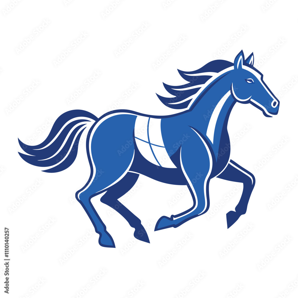 A running horse blueprint style vector A running horse blueprint style vector