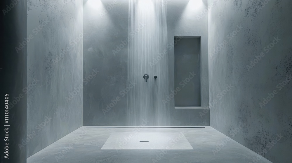 Modern Minimalist Shower Room with Soft Lighting Modern Minimalist Shower Room with Soft Lighting