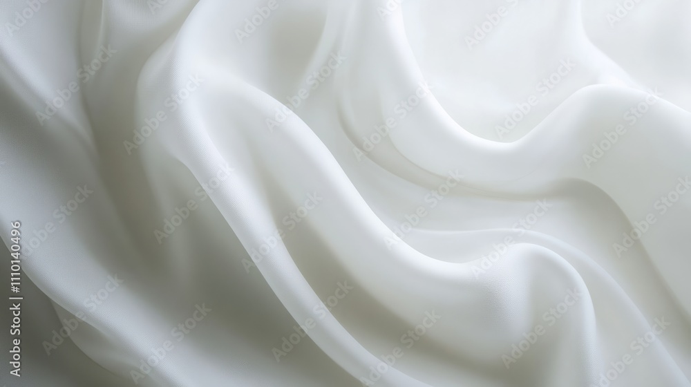 Obraz premium Abstract flowing white waves with subtle shadows, adding dimension to an all-white background