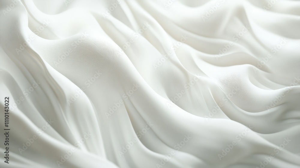 Fototapeta premium Abstract white waves softly overlapping, creating depth on a clean white background