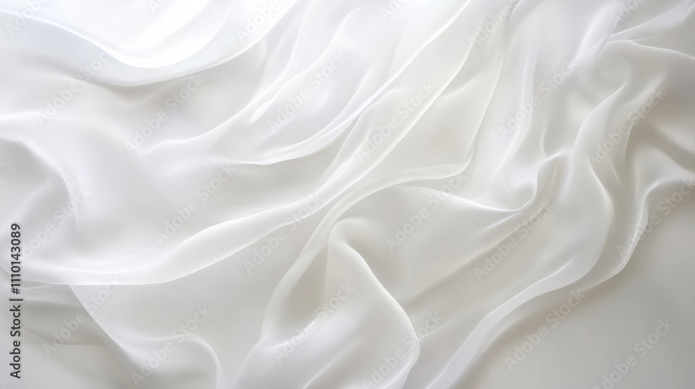 Abstract white waves softly overlapping, creating depth on a clean white background Abstract white waves softly overlapping, creating depth on a clean white background