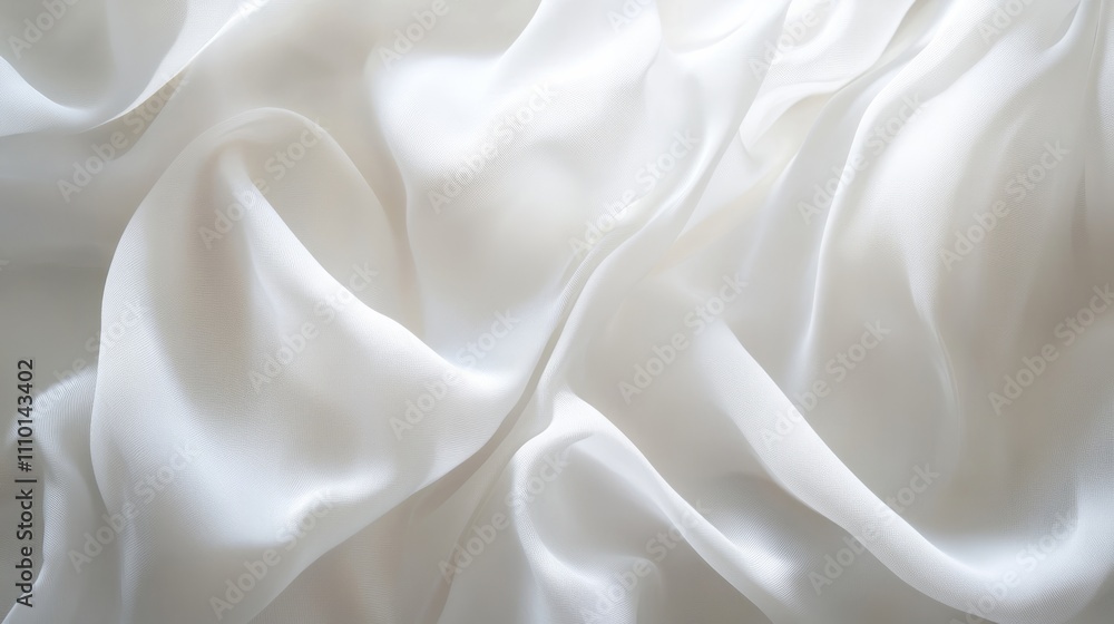 Obraz premium Abstract white waves softly overlapping, creating depth on a clean white background