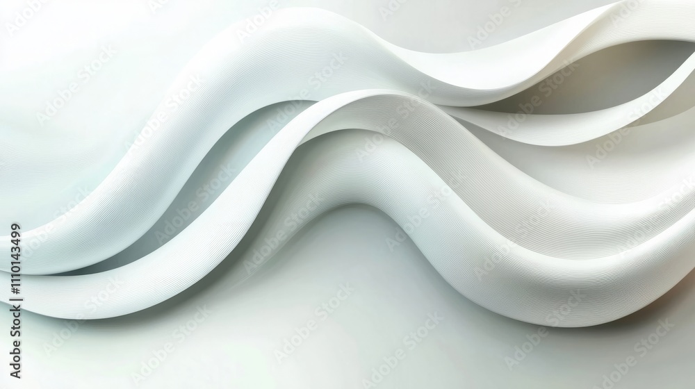 Abstract white waves softly overlapping, creating depth on a clean white background Abstract white waves softly overlapping, creating depth on a clean white background