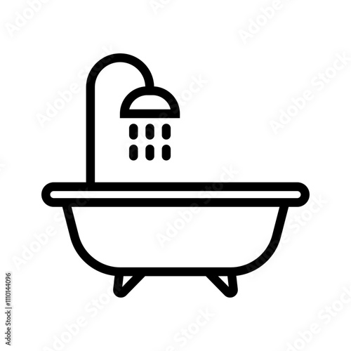bathtub with shower icon 