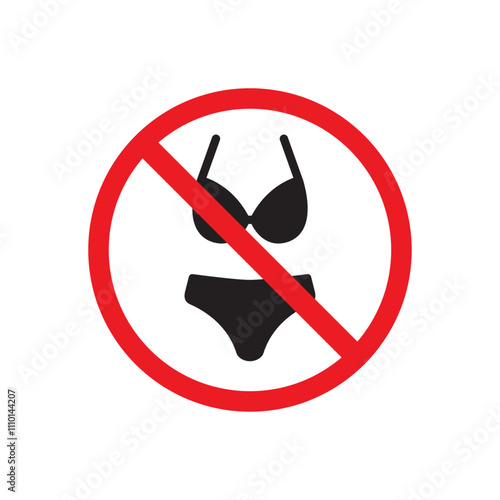 Swimwear prohibited icon 