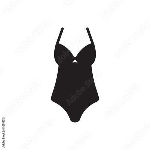 beachwear icon Beachwear icon with one piece swimsuit for summer and swimwear fashion