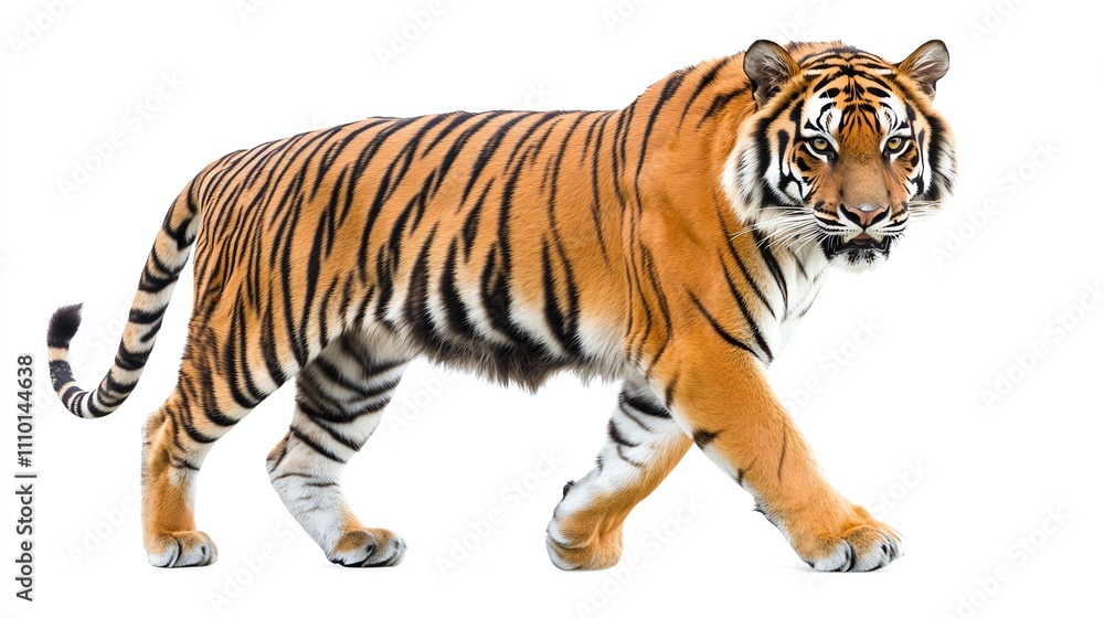 Obraz premium A majestic tiger walking gracefully.