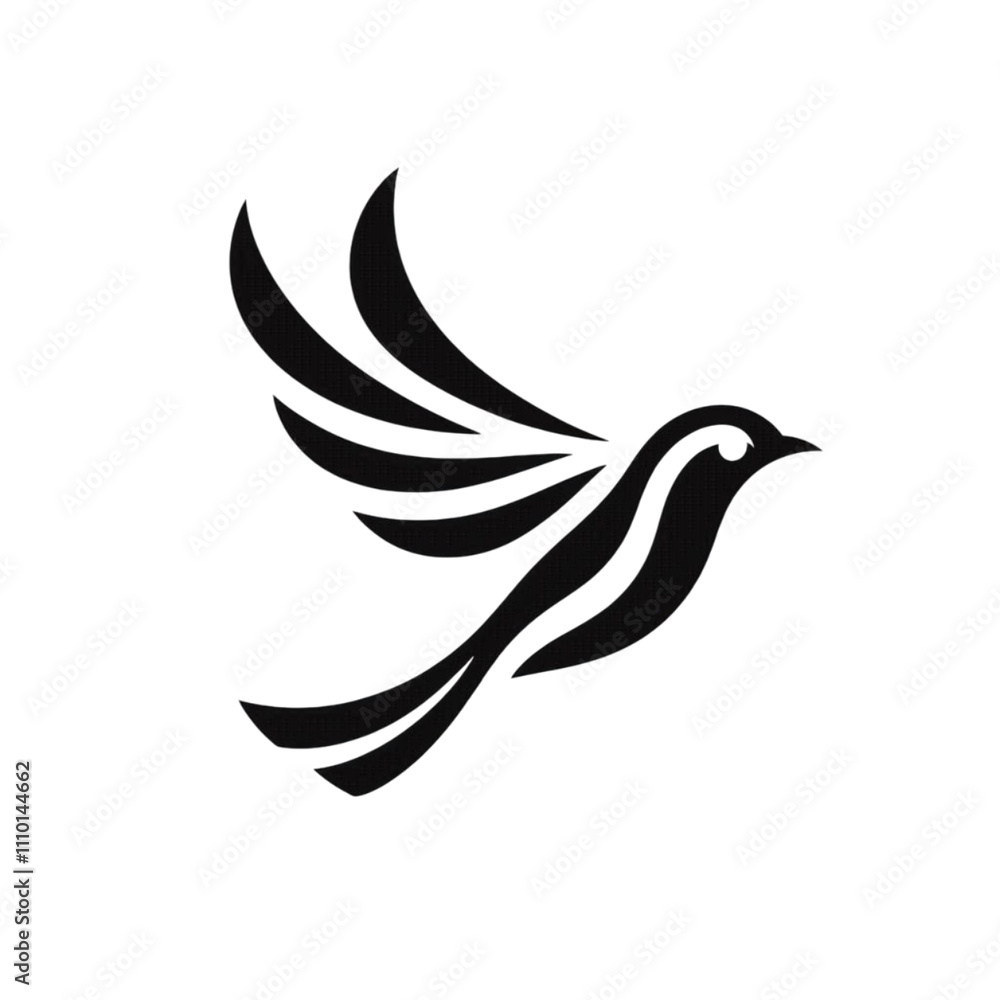 A minimalist bird logo with an elegant design featuring black and white lines in a monochrome style. A minimalist bird logo with an elegant design featuring black and white lines in a monochrome style.