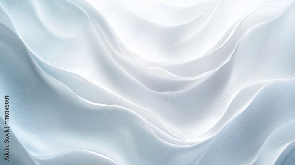Abstract white waves softly overlapping, creating depth on a clean white background Abstract white waves softly overlapping, creating depth on a clean white background